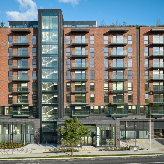 exterior of apartment block